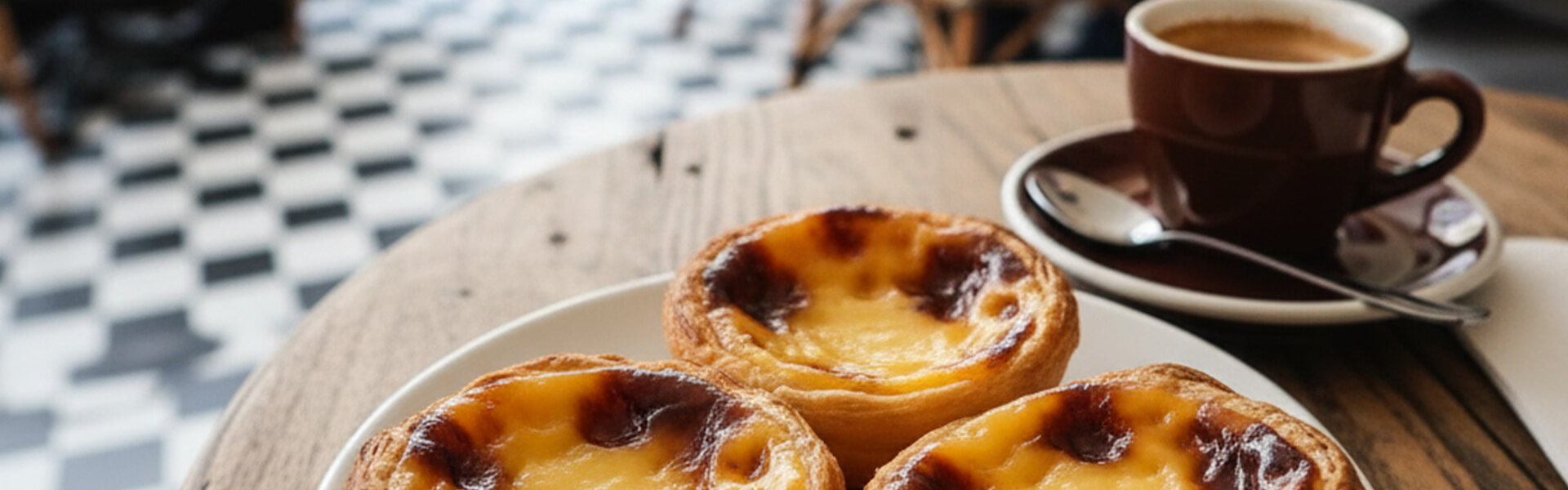 Pasteis de nata comme dessert avec un café